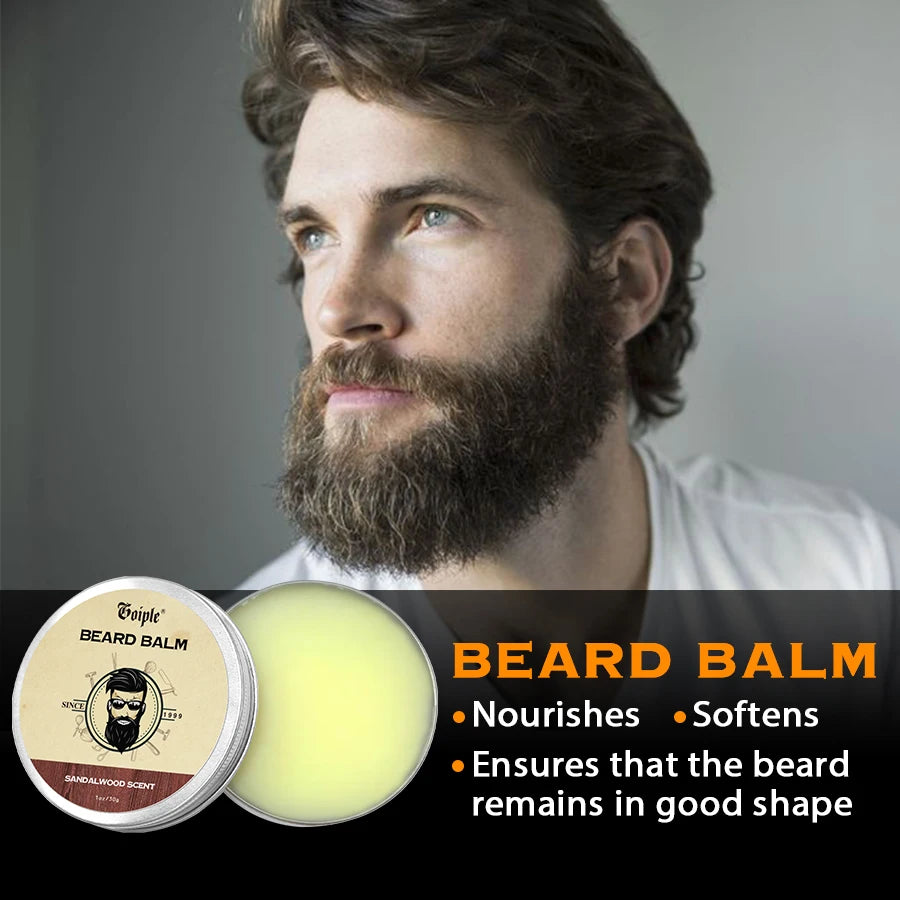 GOIPLE Beard Growth Care Kit for Men - Shampoo, Oil, Balm & Wash Set