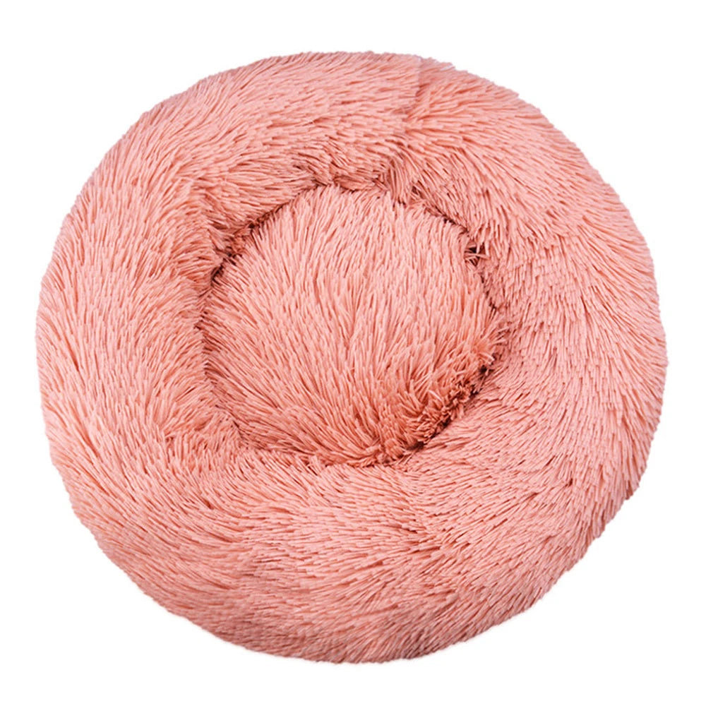 Round Plush Dog Bed - Warm Tie-Dye Nest Bed, 70-90cm - photo 7
