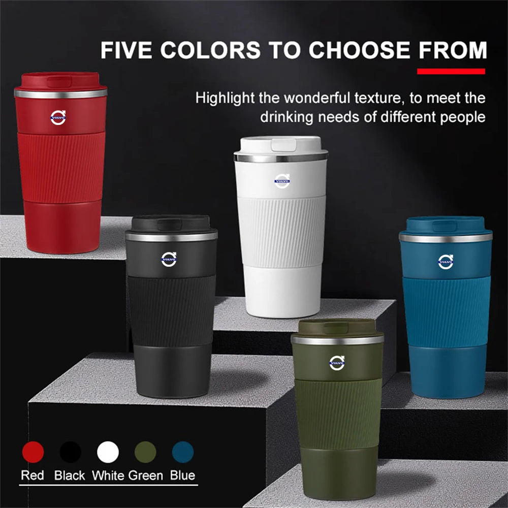 Car Badge Portable Stainless Steel Thermos Mug Coffee Cup Accessories For Volvo RDESIGN V60 XC60 XC60 XC90 XC90 C30 S80 XC40 S80