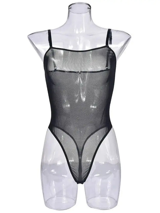 Women's sheer mesh fitted bodysuit — view 4 of 20