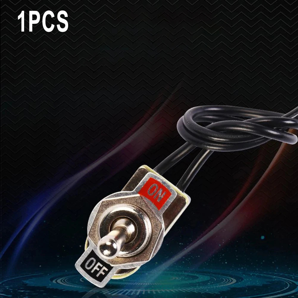 SPST 6A Toggle Switch Rocker SPST Contacts Switch Toggle With Wire Switch 12mm Cutout 1PCS 6A/125V Black+Silver