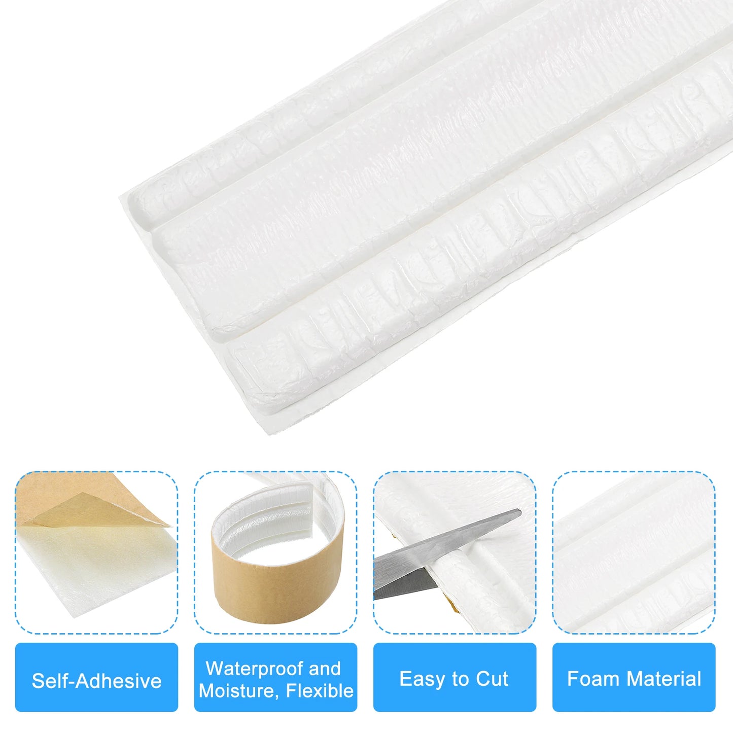 Flexible Wall Molding Trim, 1pcs 8Ft x 4 in for Home DIY Decoration, White