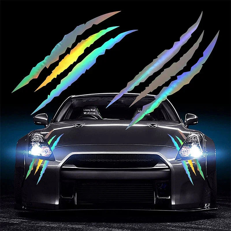 Wolf Claw Car Stickers Car Hood Vinyl Sticker Creative Headlight Decor Decal Monster Claw Scratches Vinyl Film Auto Decoration