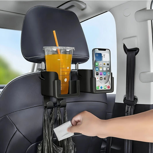 2pcs Multi-functional Car Seat Back Storage Rack - Cup/Phone Holder & Hook Fits Most Models Car Organizer | 24-hour Shipping