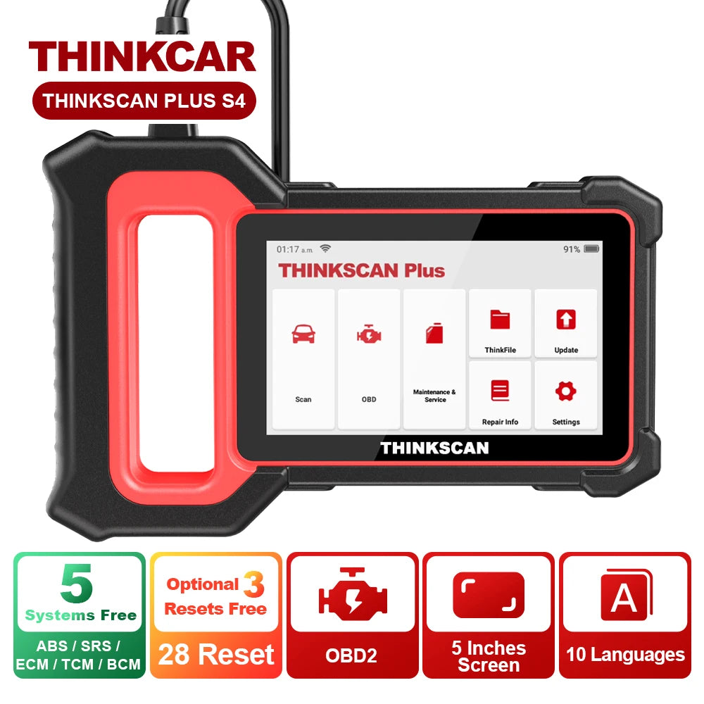 THINKSCAN PLUS S4/S6/S7 OBD2 Car Diagnostic Tools Multi System Scan ABS SRS ECM TCM BCM IC AC Reset Code Reader Auto Scanner