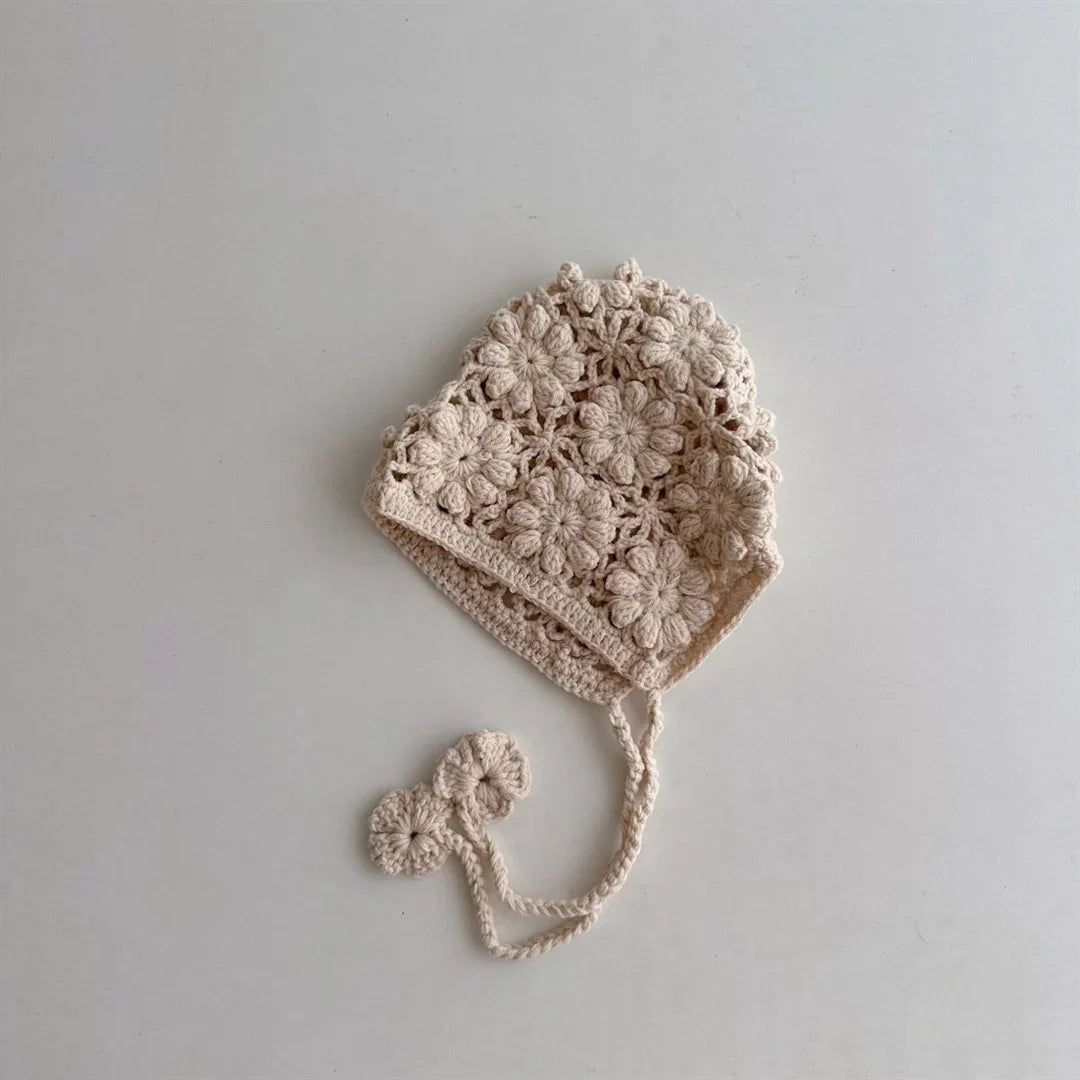 Baby Crochet Ear Flap Beanie - Handmade Knit Hat for Girls - photo 10