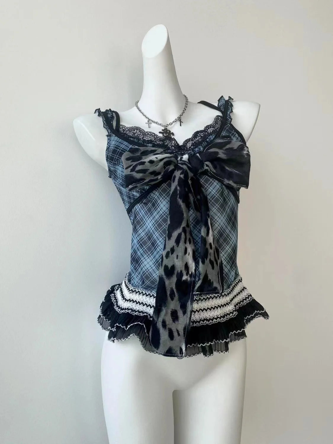 Y2K Retro Polka Dot Lace Tops Women Sweet Hot Girls Summer Vintage Cute Strappy Y2K Harajuku Grunge Casual Fashion Vest New