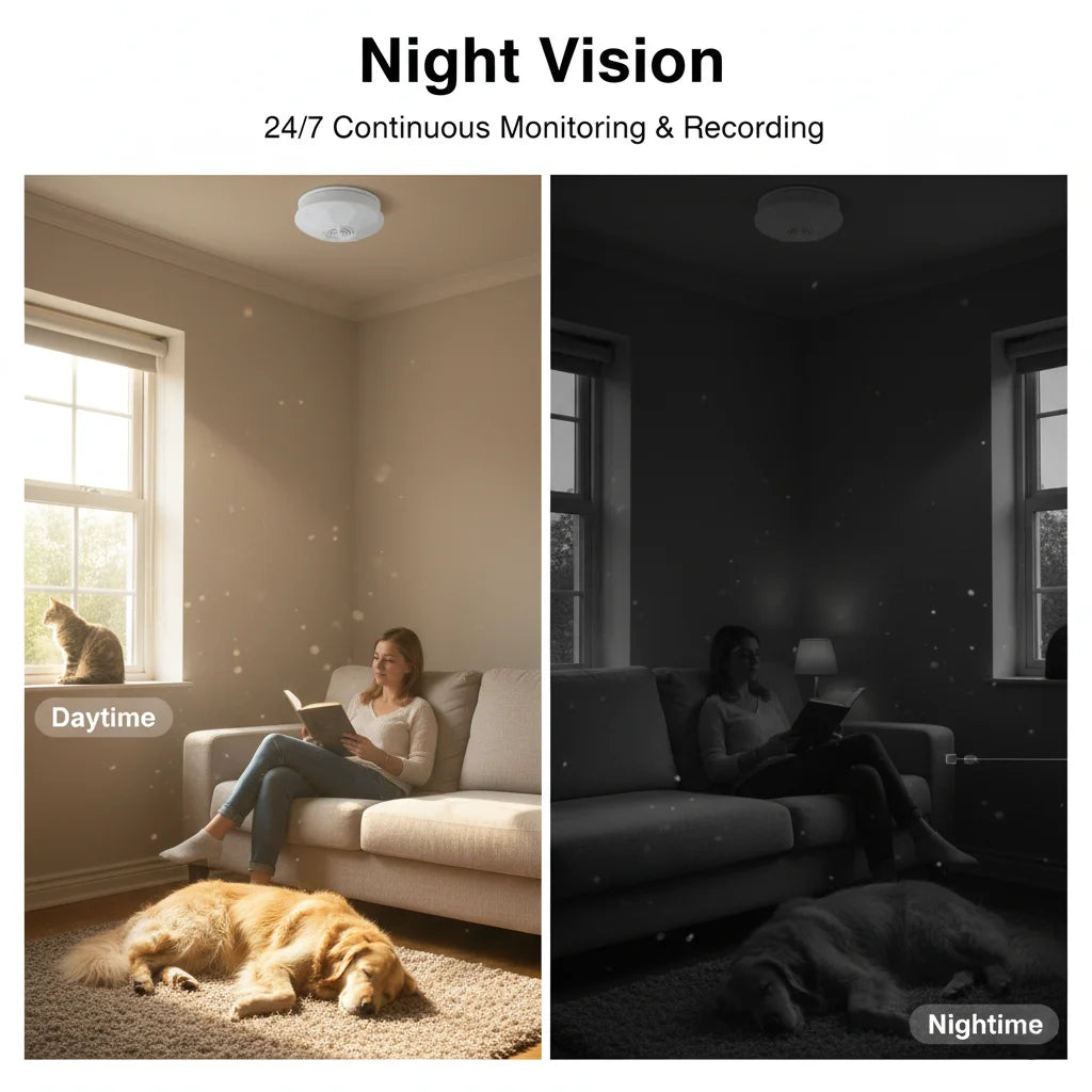 Mini 1080P Security Camera — WiFi Ceiling Monitor for Home & Office