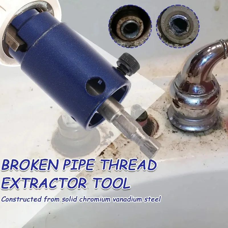 Broken Pipe Thread Extractor 4/6/1 Inch Universal Manual Electric Water Pipe Extractor for Drill Plumbers Shower Remover Tool