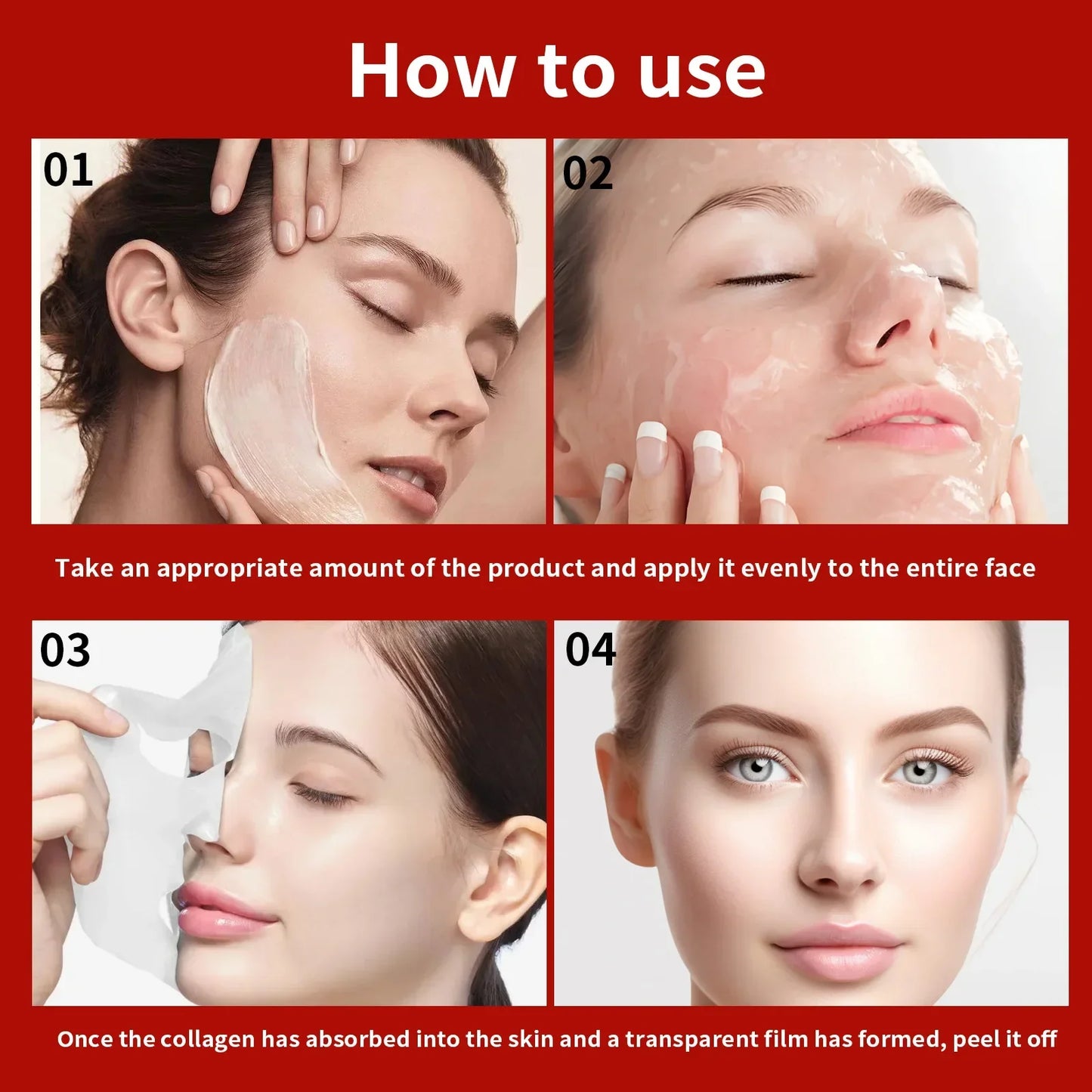 Real Collagen Fit Wrapping Peel-Off Face Mask 670,000ppm – Glass Skin, Hydrating, Firming & Elasticity Boost | 1, 3, 5, 10 & 22 Pcs