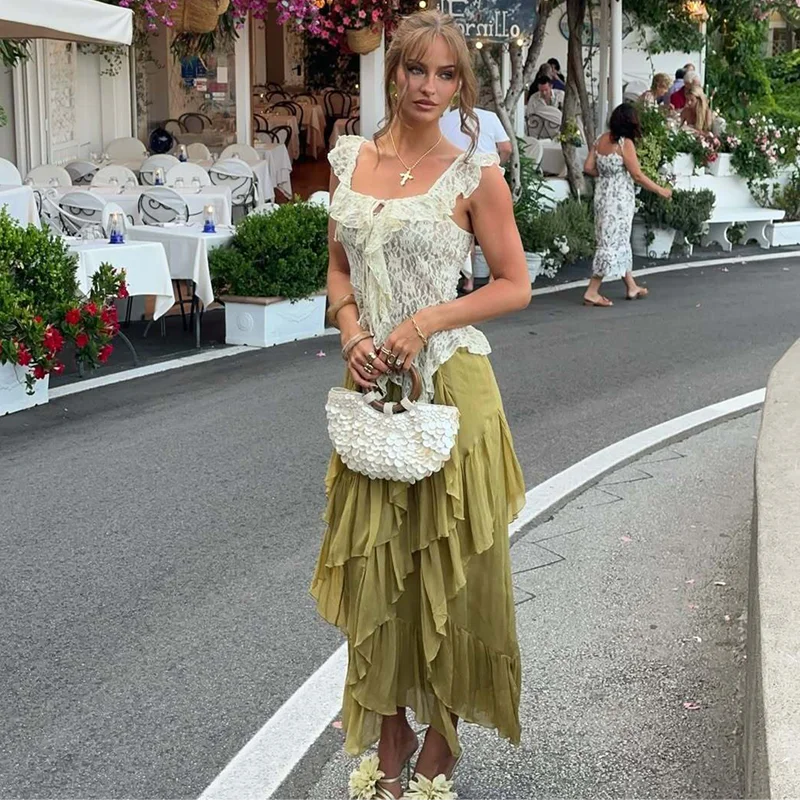 Dulzura 2026 Summer Fashion Sexy Off Shoulder Backless Lace See Through Top Ladies Casual Versatile Party Club Street Y2K Outfit