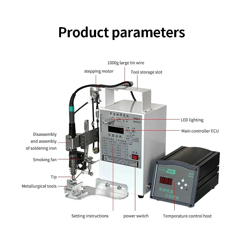 200W Semi Automatic Foot Operated Soldering Machine Electric Iron for Circuit Board USB Plug Soldering with Solder Station