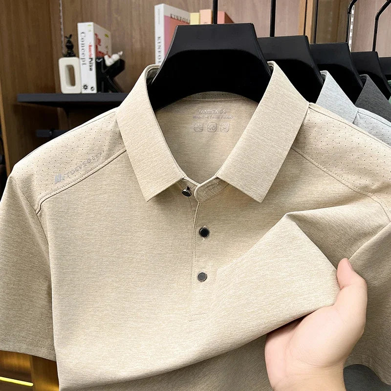 Men's Modern Polo Shirt - Slim Fit, Short Sleeve Business Casual