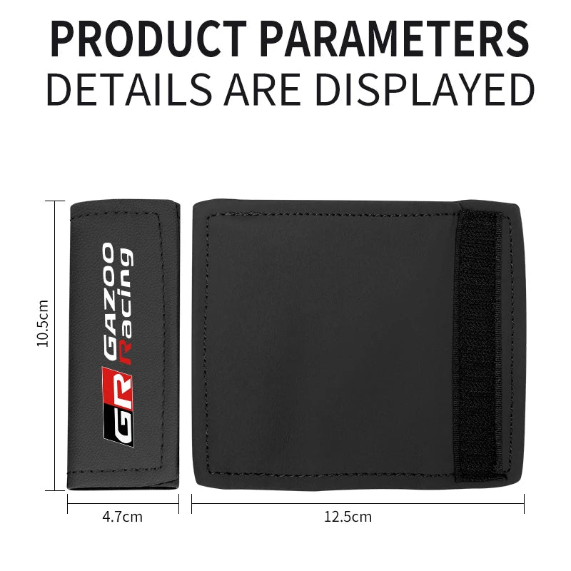 1PC Leather Car Roof Armrest Pull Gloves Door Handle Protection Cover For Gr Gazoo Racing