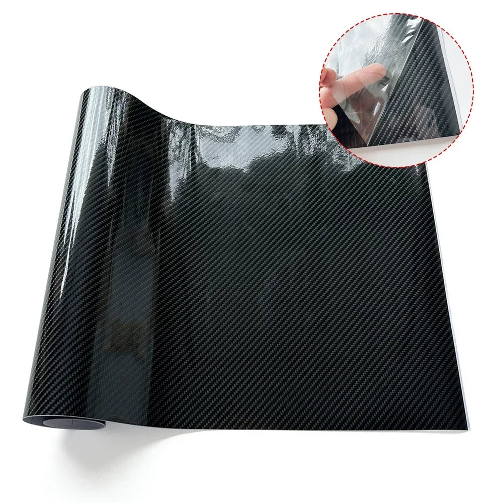 6D Carbon Fiber Vinyl Foil Film Ultra Gloss Waterproof Decoration Film Auto Wrap Sticker for Laptop Phone Case Motorcycle