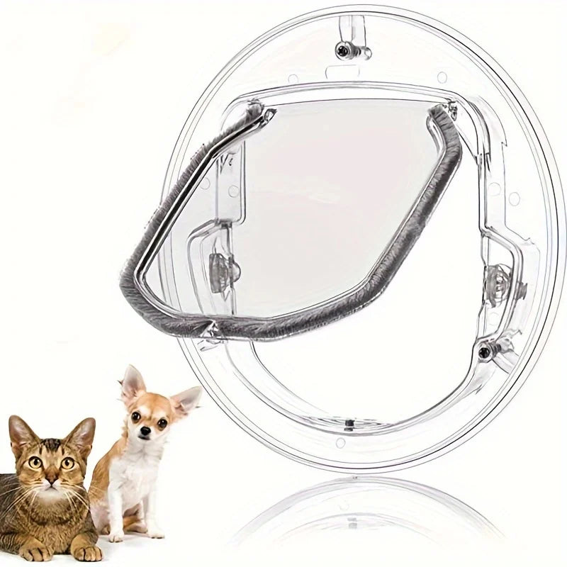 4-Way Locking Cat Flap with Access Hole - Small Pet Door – photo 2