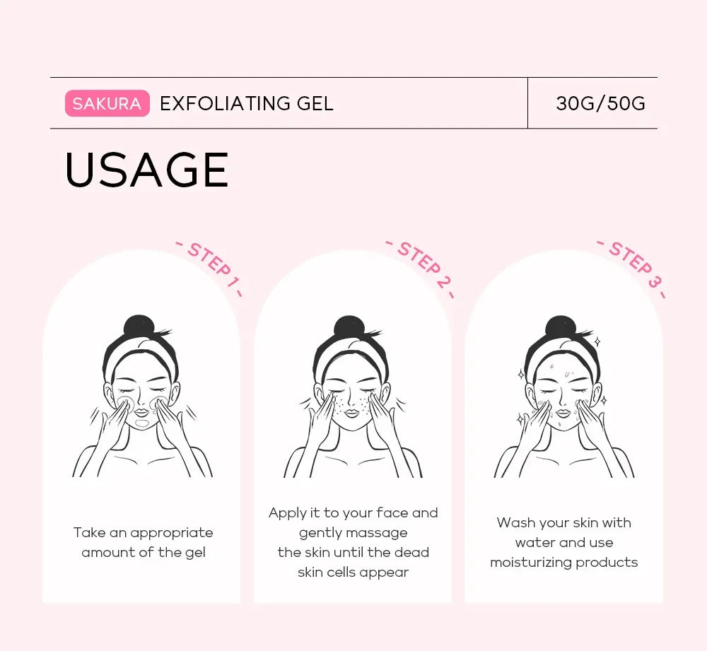 Sakura Exfoliating Peeling Gel Facial Scrub Moisturizing  Nourishing Repair Scrubs Face Cream Beauty Skin Care30g/50g