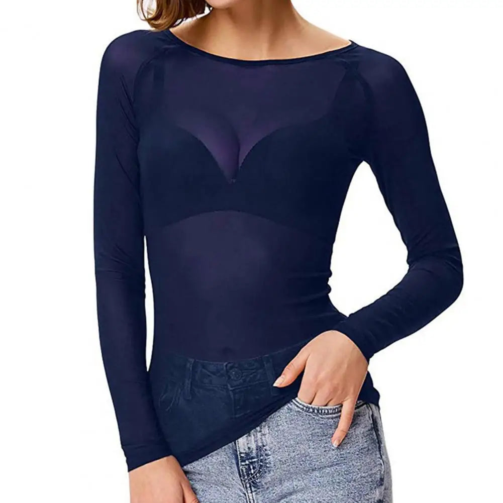 Women Blouse Tops Sexy See-through Mesh Pullover Tops Transparent Club Tee Shirt Punk Beach Women Blouse