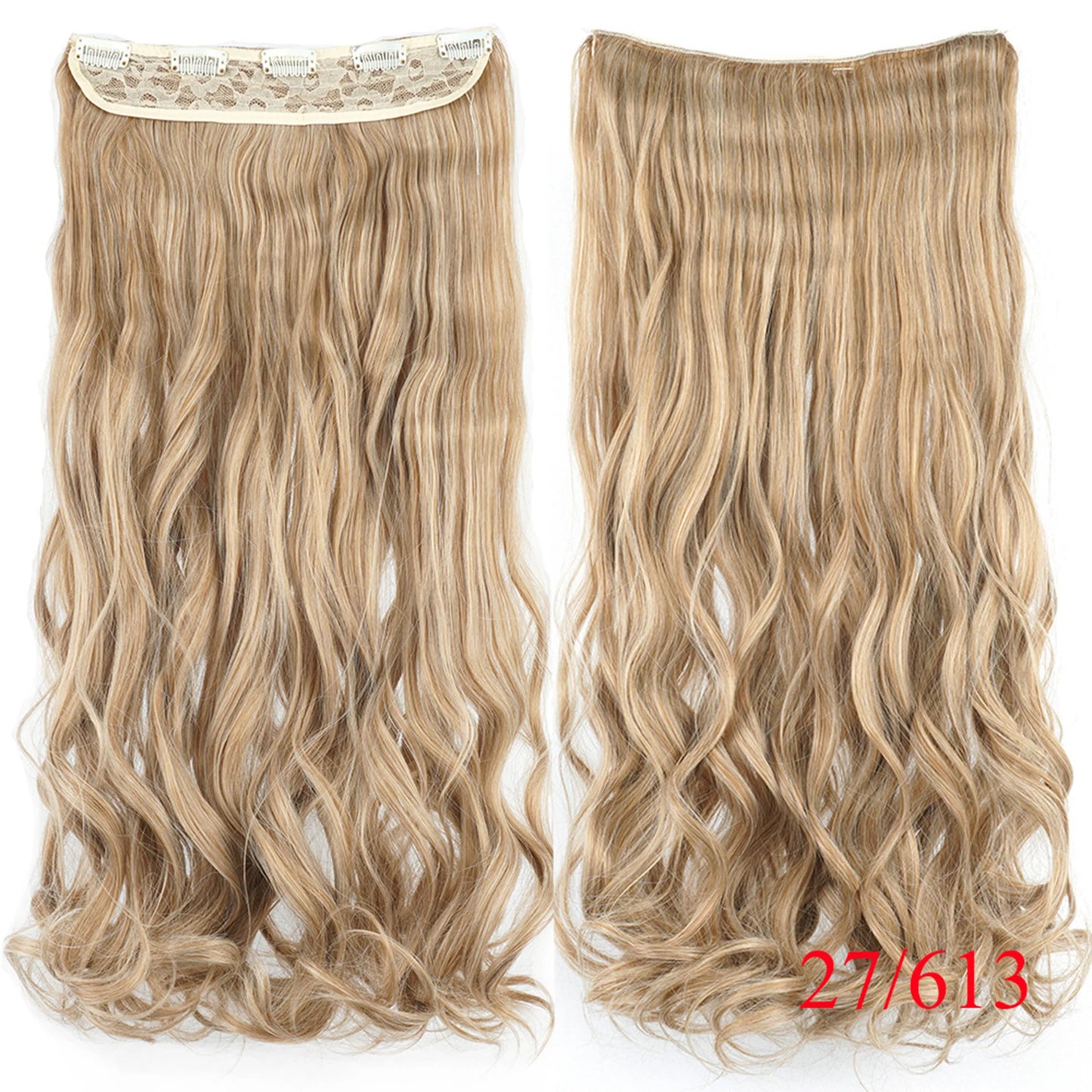 Soowee 24'' 28'' Synthetic Hair Charms Clip In Hair Extensions Dirty Blonde Fake Brown Curly Hair Pieces for Women