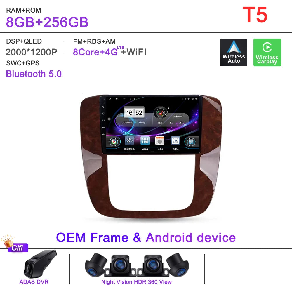 Android 16 For GMC Yukon 3 GMT 900 2006-2014 For Chevrolet Tahoe 3 GMT900 2006-2014 Silverado 2 GMT901 2007-2013 Radio Car GPS