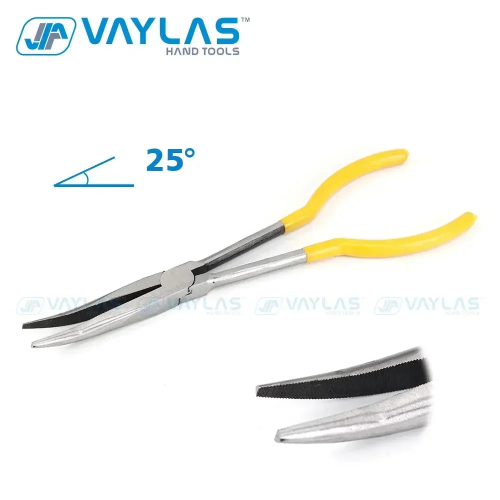 11 Inch Straight Tip 25 45 90 Degree Bent O Shape  Multi-functional Needle Nose Plier Mechanics Hand Tools