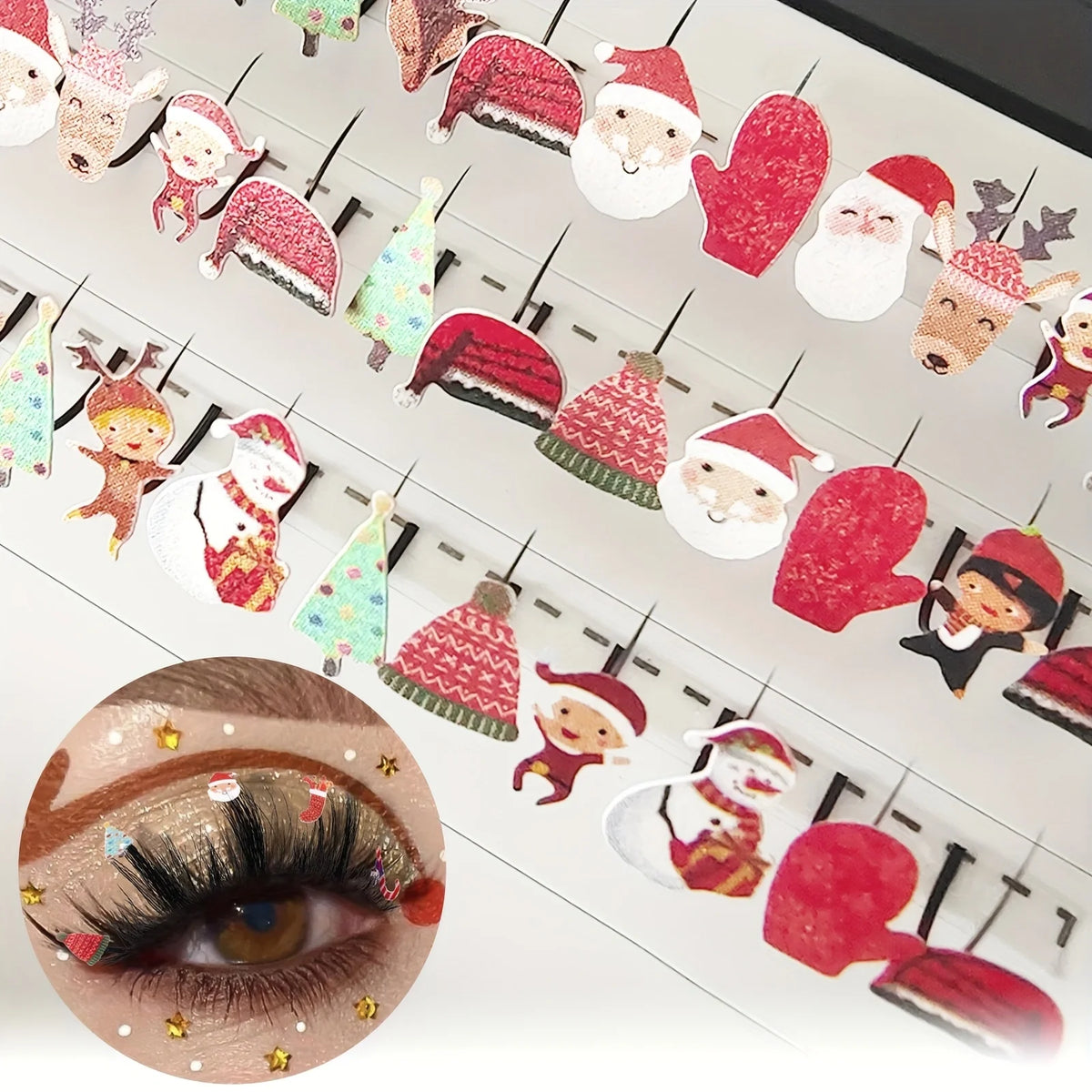 Honey Eyelash DIY Christmas Eyelashes Extensions Glitter A/M Snowflake Eyelashes False Lashes 10-15mm