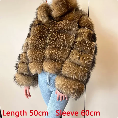 Women's Fox Fur Coat with Detachable Sleeves