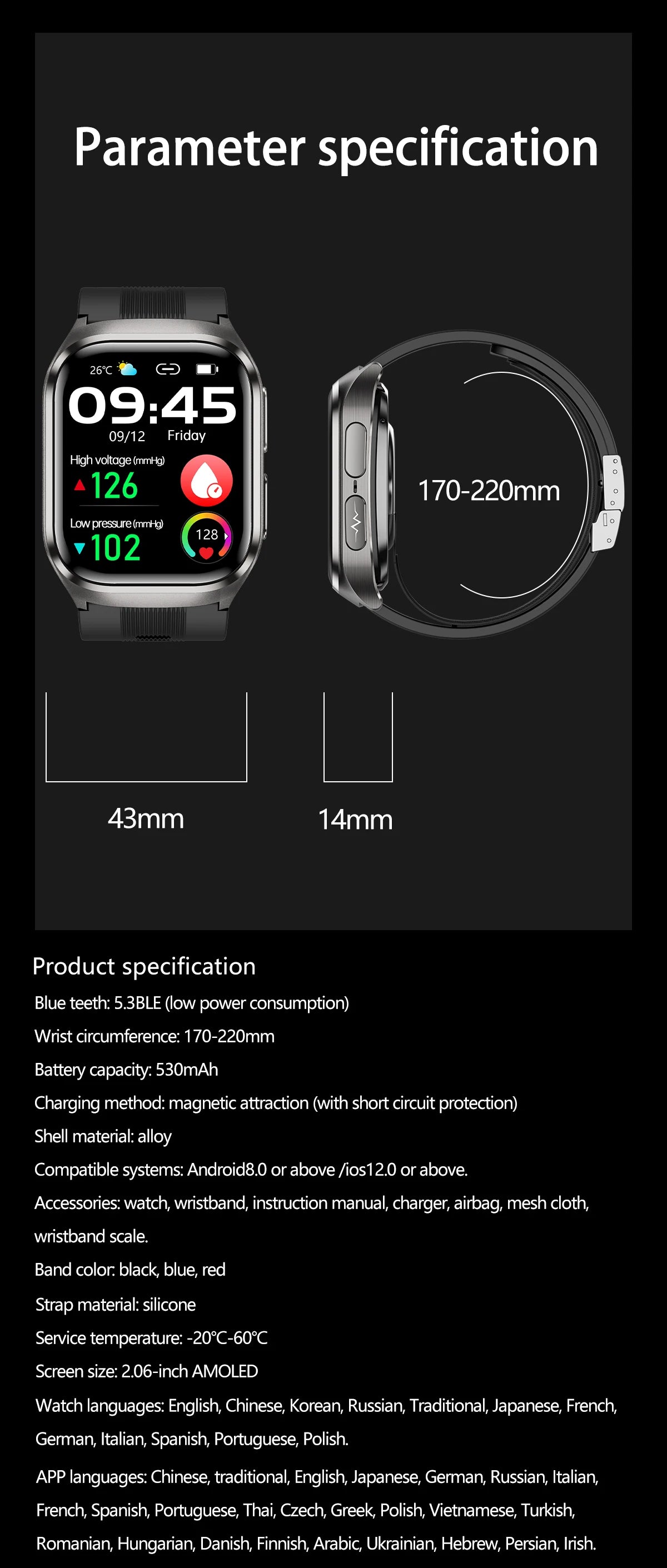 2026 New Upgrade AI Diagnostic  Airbag  Precise Blood Pressure Health SmartWatch Uric Acid ECG Blood lipids Smartwatch Men Women