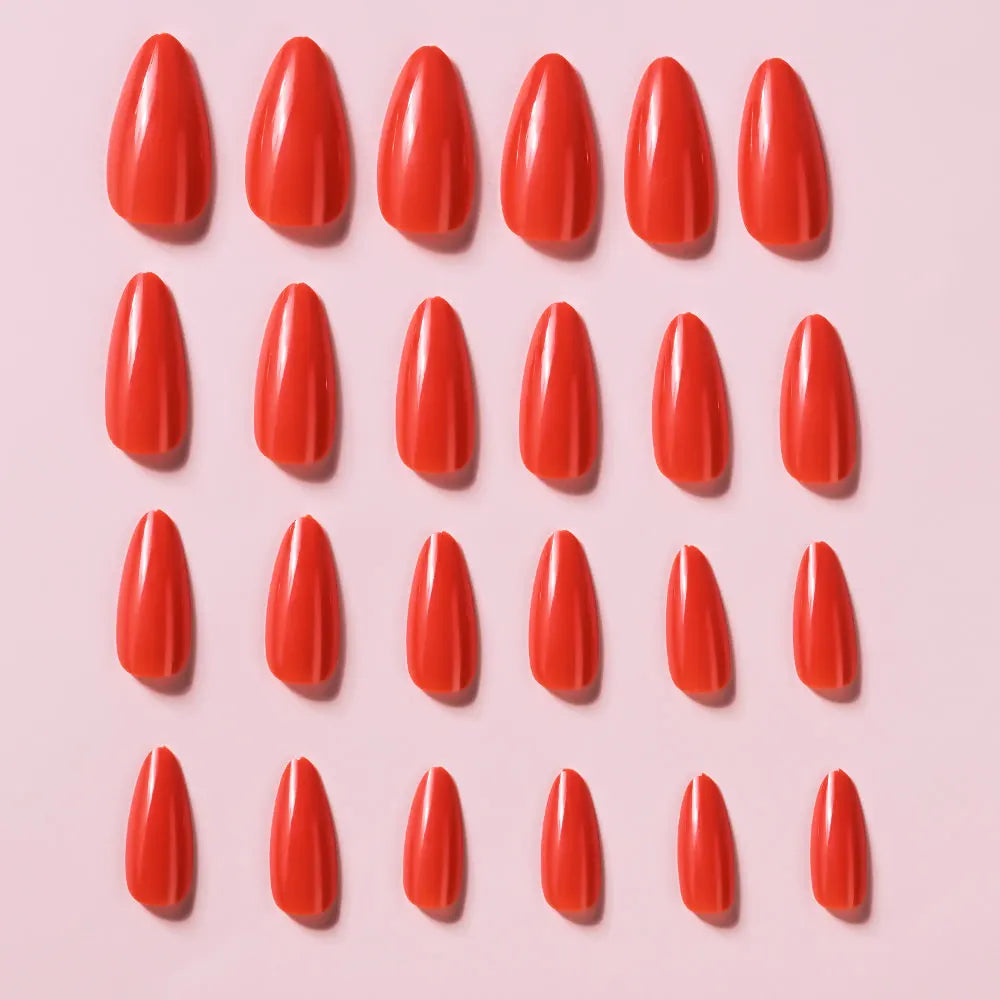 120Pcs Christmas Red Press On Nails Mid-length Almond Fake Nails Full Cover Detachable False Nail Tips For Women Halloween Wear
