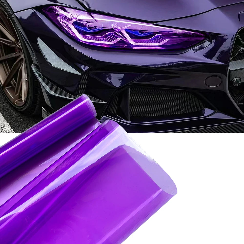 Car Transparent Light Purple Protector Film 30cmx200cm Tint Headlight Taillight Wrap Cover Sticker for Motorcycle Car Accessorie