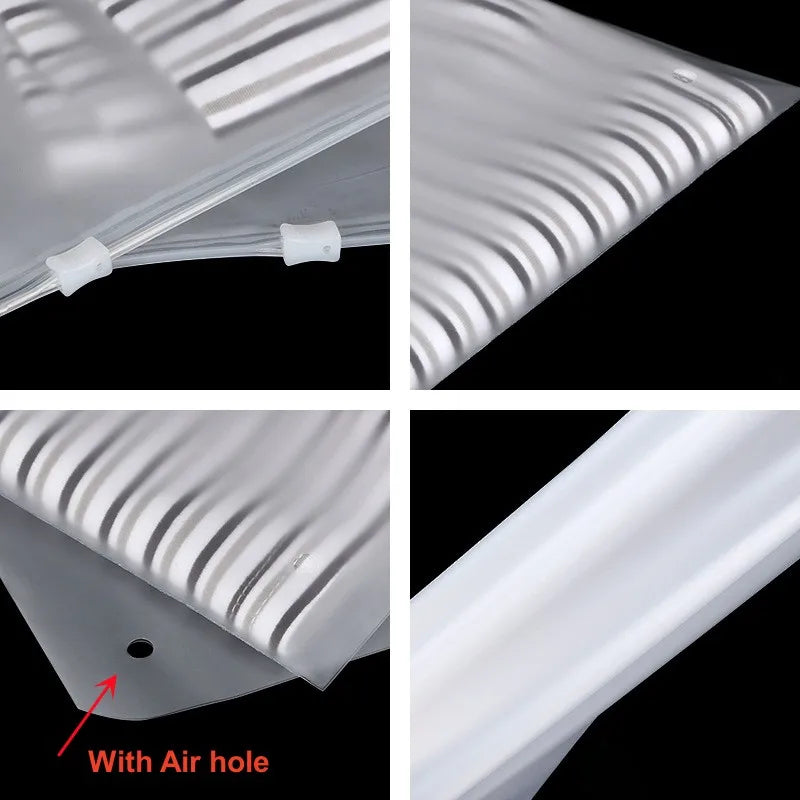 StoBag 10pcs Frosted Matte Zipper Bags Clothes Packaging Pouch Plastic Sealed Shirts Storage Shipping Reusable Organizer Pocket