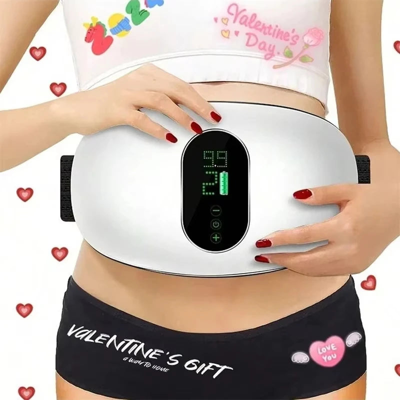 Vibration Abdomen Slimming Machine – EMS Fat Burning Waist & Belly Massage Fitness Device (White/Green)