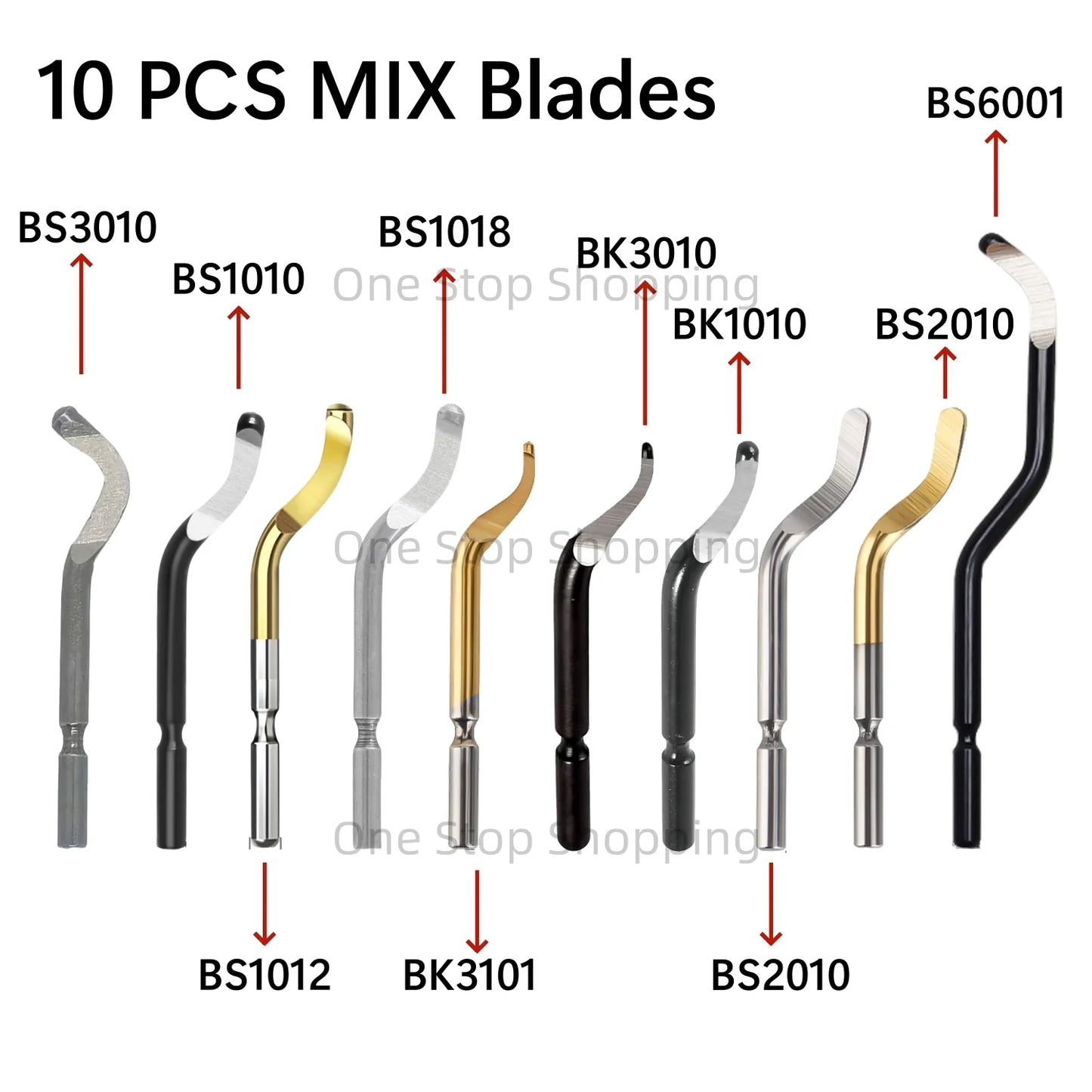 Pack of 10 PCS Deburring Blades for Burr Removal Reamer Tool as 360 Degree Rotary Head for Metal Resin Copper Plastic Brass PVC