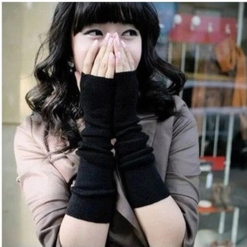 Unisex Long Crochet Arm Warmers - Stretchy Fingerless Gloves - photo 6