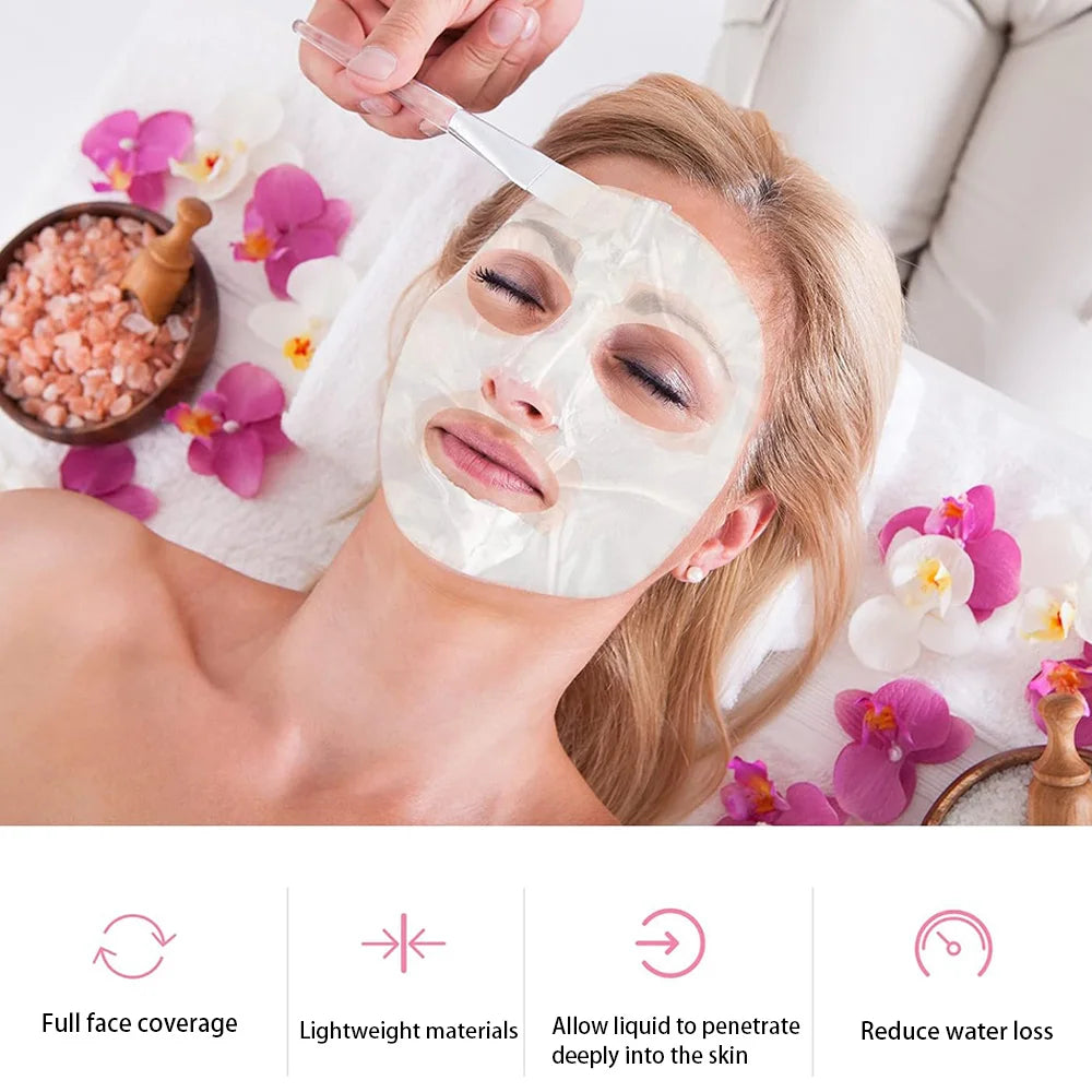 200/500 Sheets Facial Mask Transparent Moisturizing Facial Mask Beautician Beauty Care DIY Spa Facial Mask Makeup Accessories