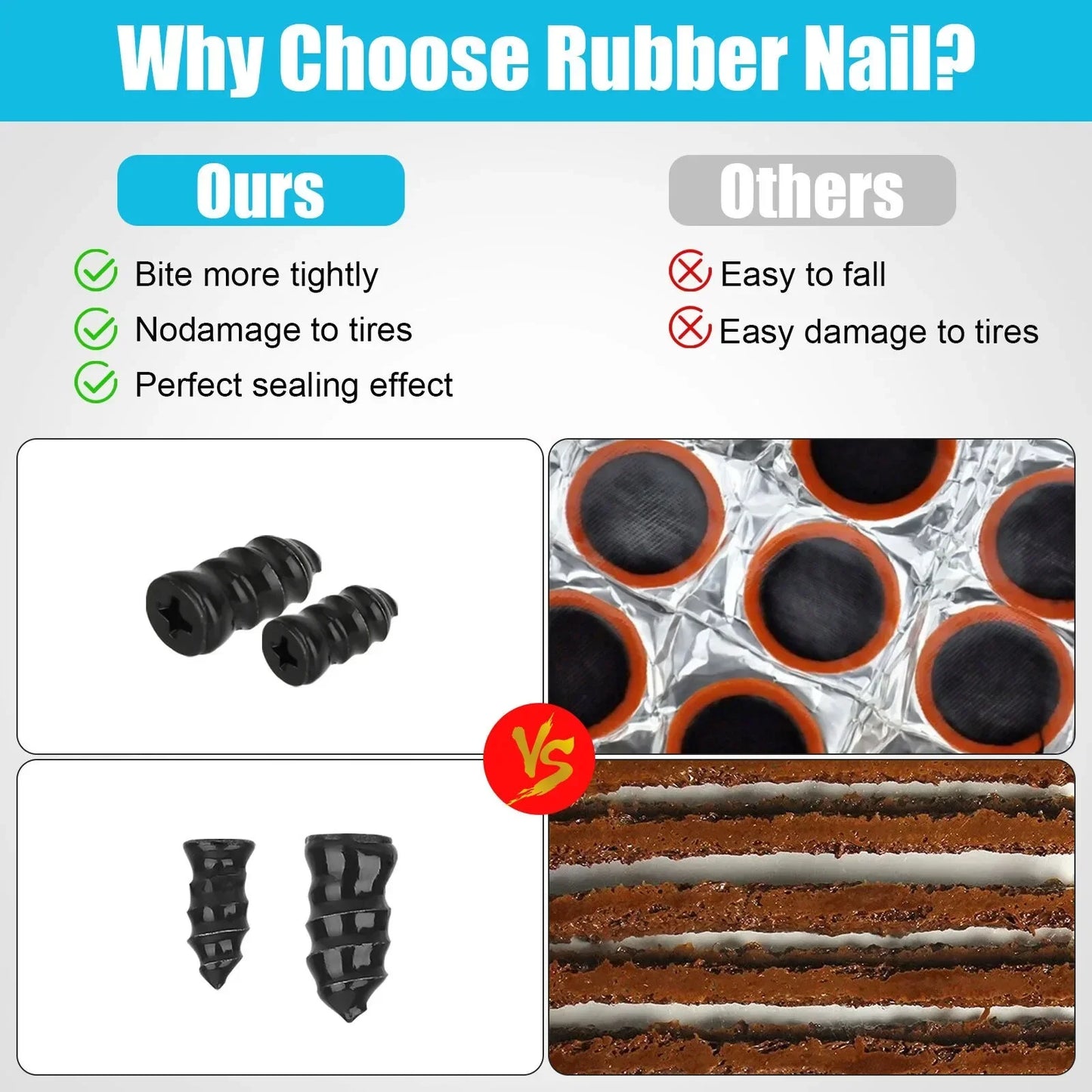 61x Car Tubeless Vacuum Tyre Puncture Repair Kit With Screwdriver & Convenient Storage Box Screw Nails Tire Patch Plug Fix Tools