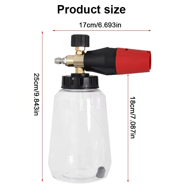 High Pressure PA Foam Cannon Adjustable Foam Sprayer Snow Foam Gun Car Washing Accessories Cleaning Kit for Pressure Washers