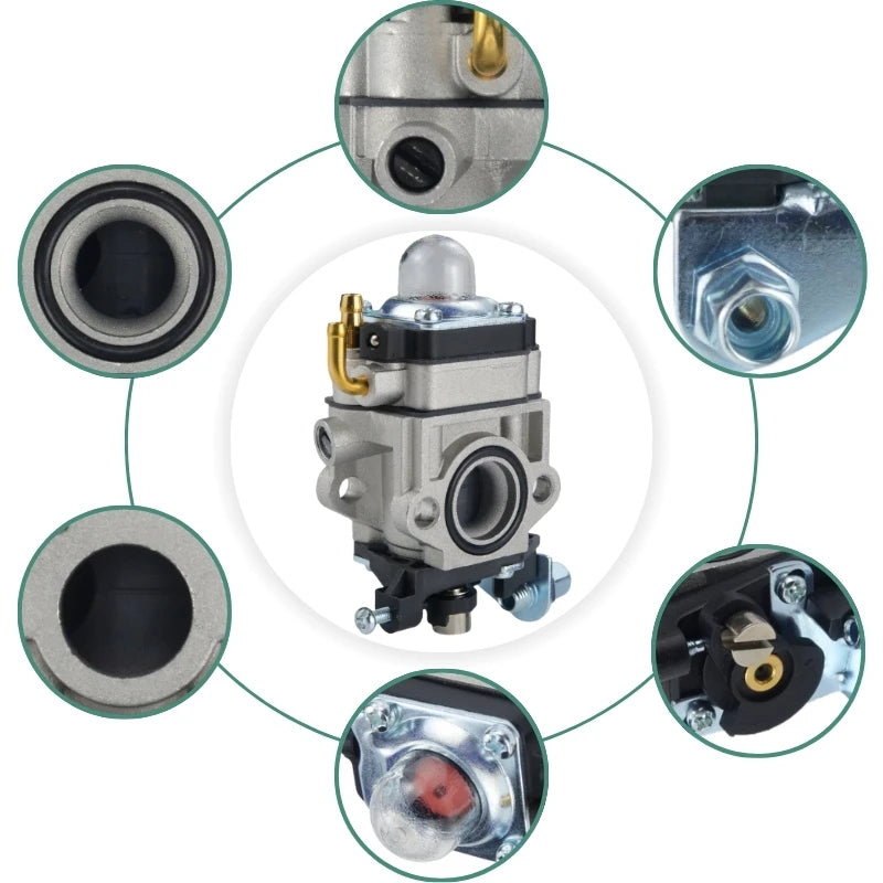 11mm Carburetor Carb 2-Stroke for 22cc 26cc 33cc 34cc Pocket Bikes Chainsaw Mower Hedge Trimmer Brush Cutter