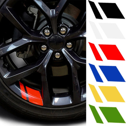 6 Pc Car Wheel Rim Reflective Stickers, Warning Decal Stripes