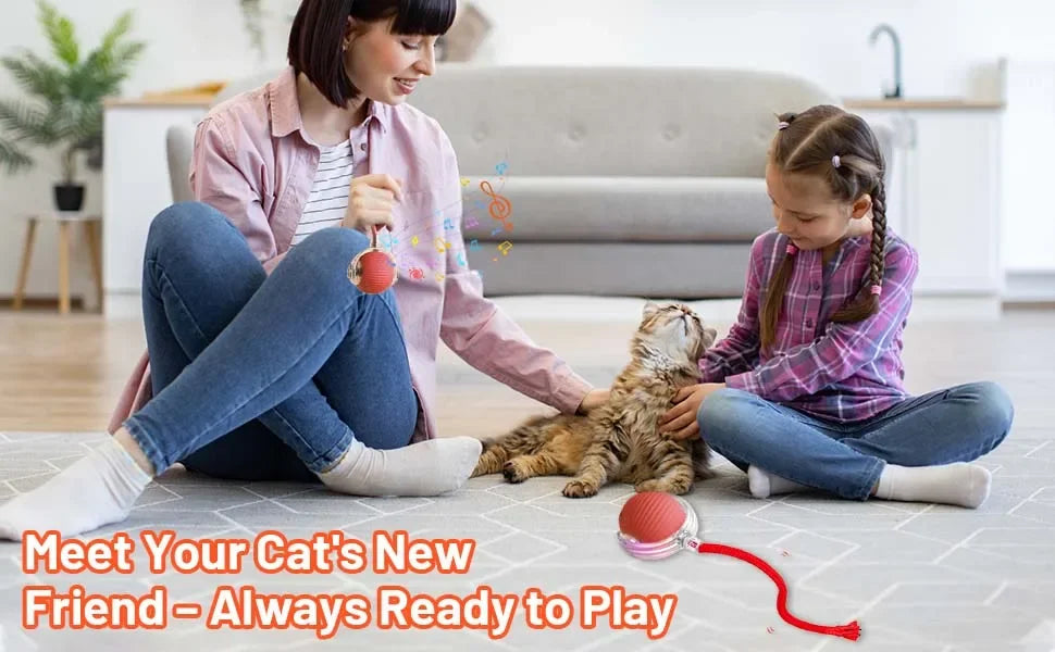 Automatic Rolling Cat Ball Toy with Tail, Rechargeable
