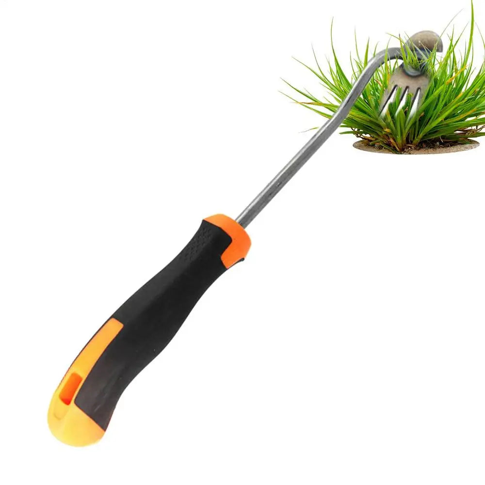 2 In 1 Garden Rake Manual WSeed Grass Rooting Tool Puller Shovel 4 Teeth Weeding Removal Hand Gardening Loose Soil Tool Weeder