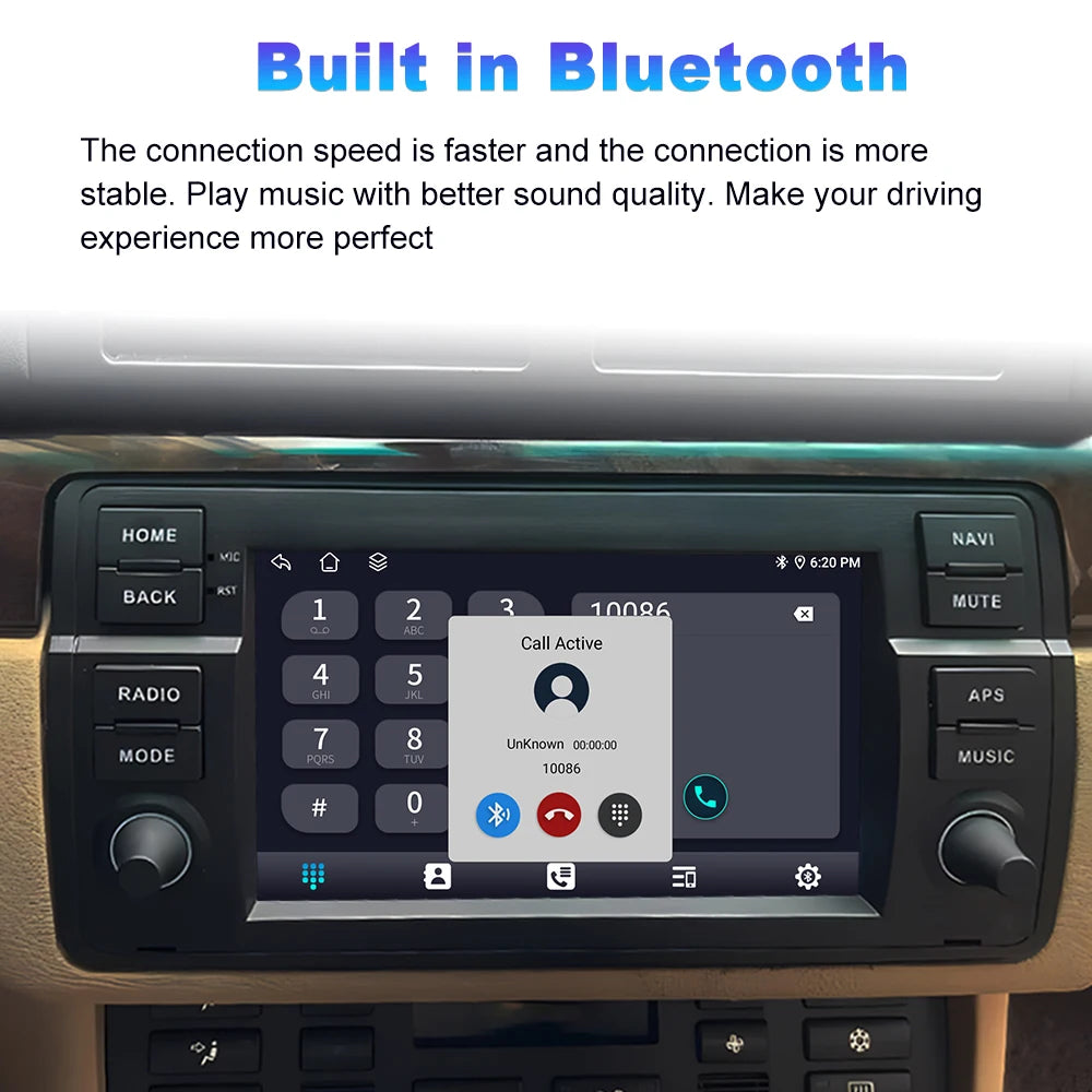 Car Stereo with Apple CarPlay & Android Auto, Compatible with BMW 3 Series E46 (1999-2005)