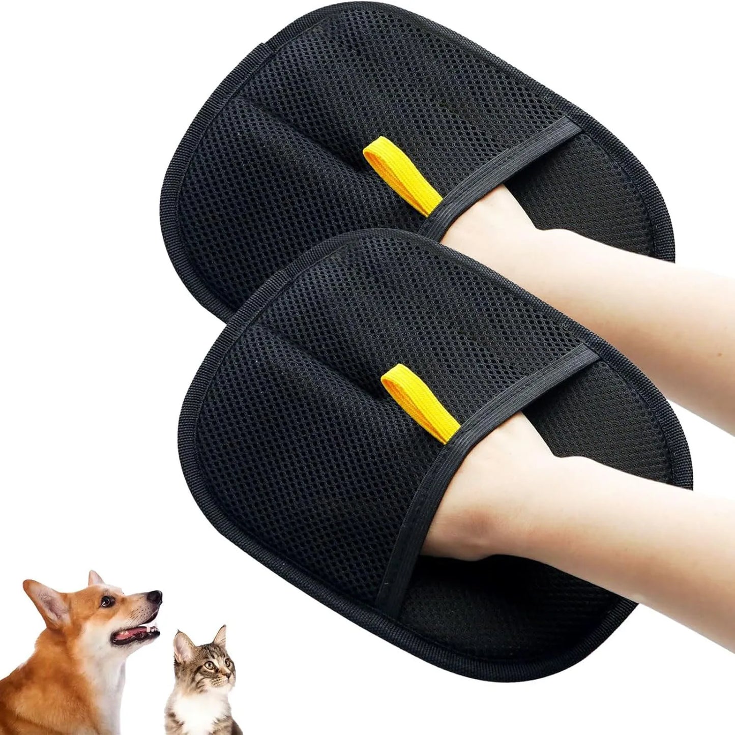 Pet Hair Remover Brushing Gloves – Remove Fur from Clothing, Furniture, Car Seats & Upholstery | 1, 2 or 5 Pack (17x23cm)
