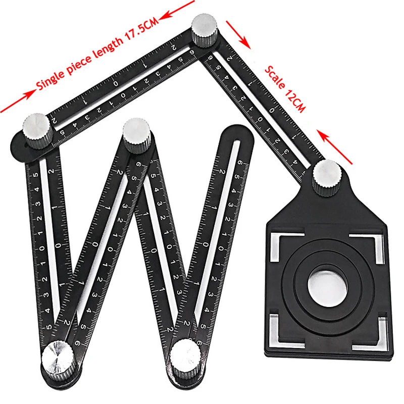 Multi-Angle Measuring Ruler, Aluminium Folding Layout Tool