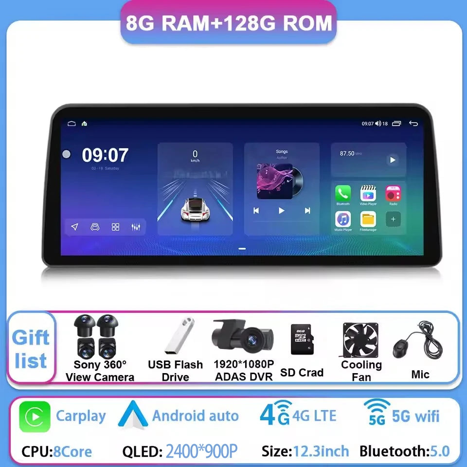 12.3" Car Stereo with Apple CarPlay & Android Auto, Compatible with Changan Hunter F70 (2019-2022)