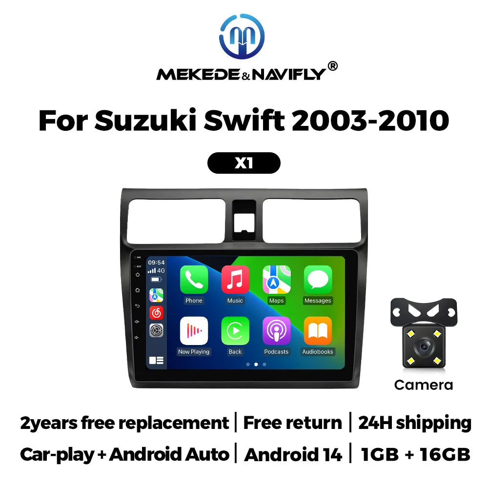 2din Android 14 Car Radio for Suzuki Swift 2003-2010 Multimidia Player Intelligent Car Audio System Wireless CarPlay Auto WIFI