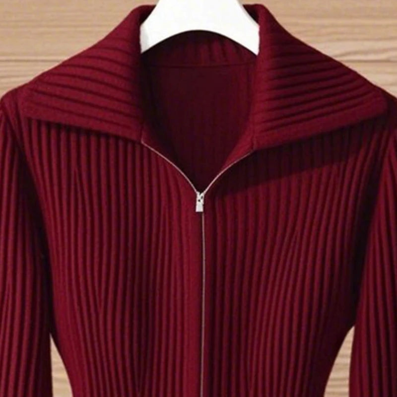 Women's Knit Cardigan New Autumn Winter Fashion Elegant Unique Chic Small Design Open Front Fall Tops