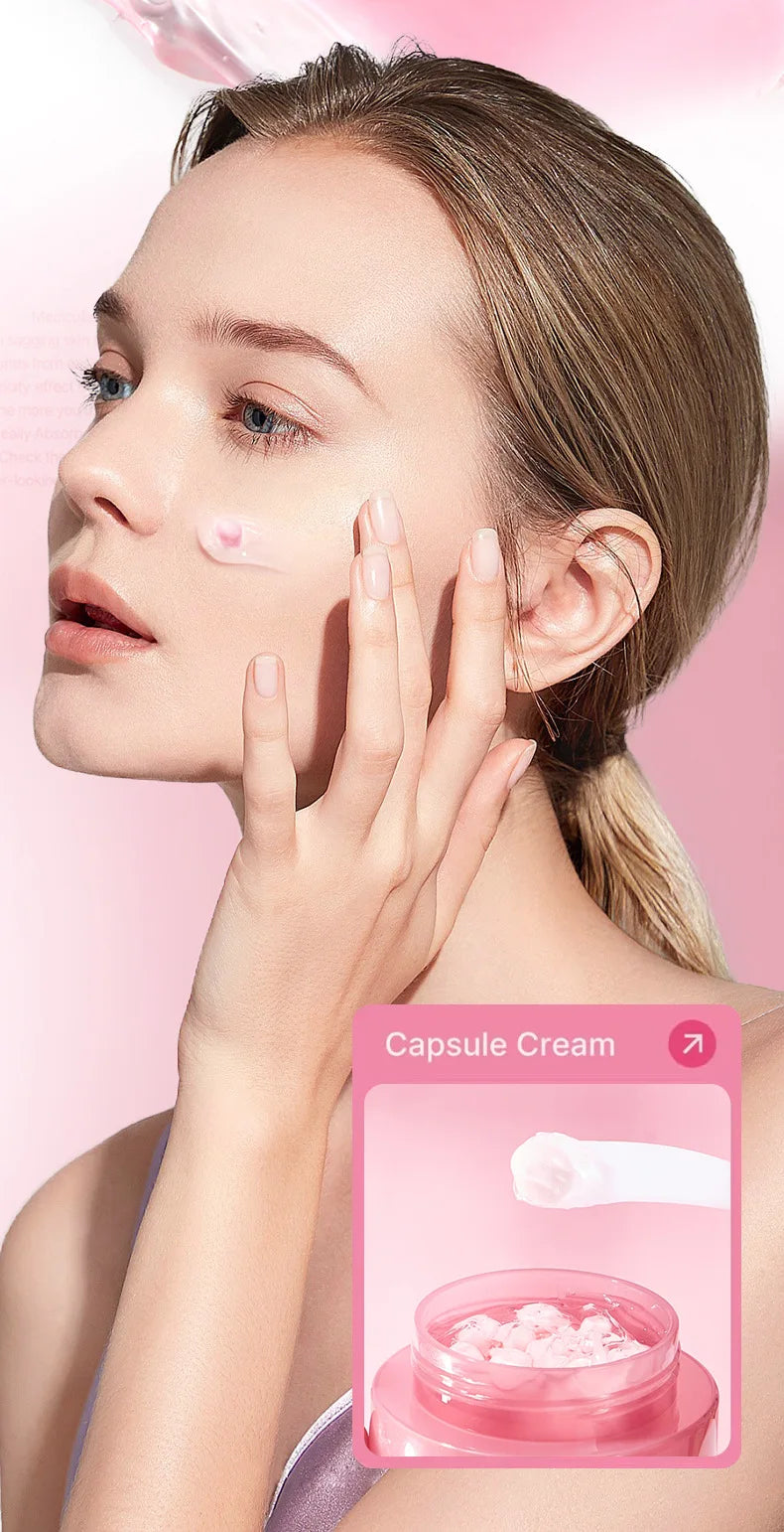 Korean Pink Collagen PDRN Capsule Cream – Niacinamide Face Moisturizer for Even Skin Tone | Lightweight Non-Greasy