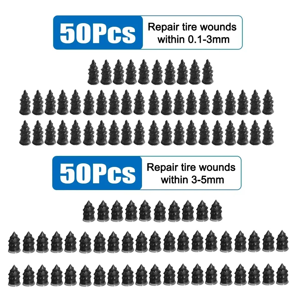 100pcs  Automotive Tire Repair Nail Universal Set Automotive Motorcycle Tire Repair Nail Bicycle Tire Perforation Repair Tool