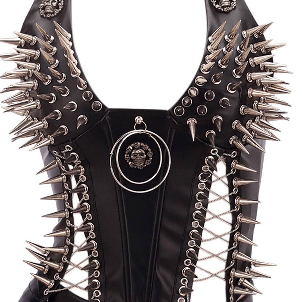 Women's Studded Y2K Grunge Tank Top — Gothic Spiked Cami